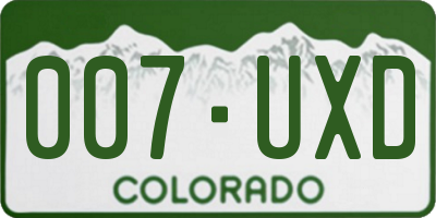 CO license plate 007UXD