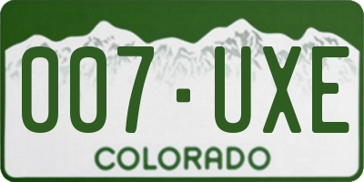 CO license plate 007UXE