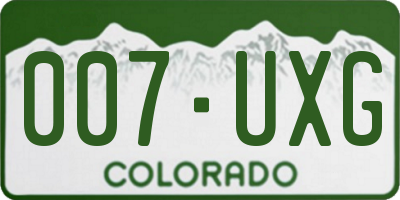 CO license plate 007UXG