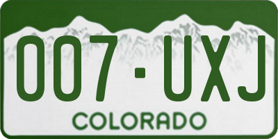 CO license plate 007UXJ