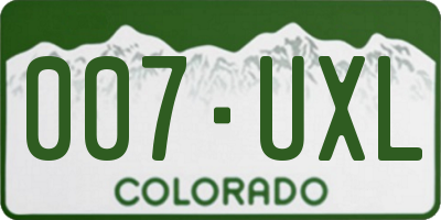 CO license plate 007UXL