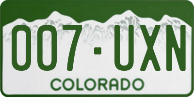 CO license plate 007UXN