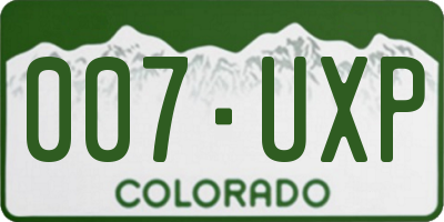 CO license plate 007UXP