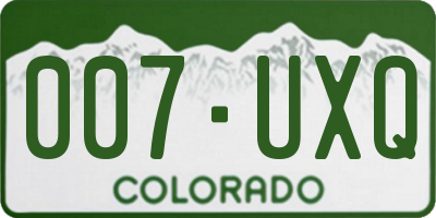 CO license plate 007UXQ