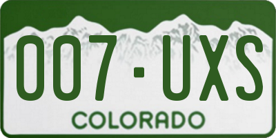 CO license plate 007UXS