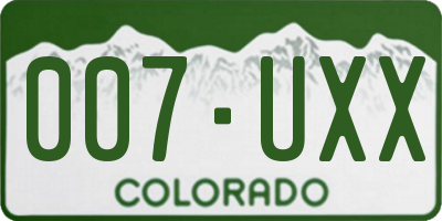 CO license plate 007UXX