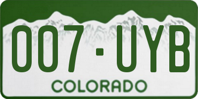 CO license plate 007UYB