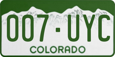 CO license plate 007UYC