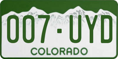 CO license plate 007UYD