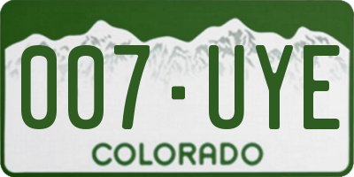 CO license plate 007UYE