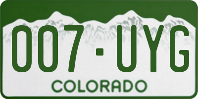 CO license plate 007UYG