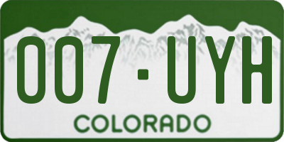 CO license plate 007UYH