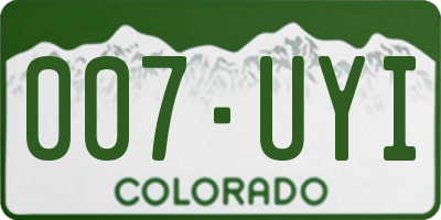 CO license plate 007UYI