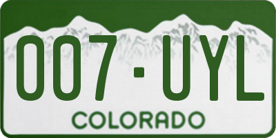 CO license plate 007UYL