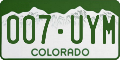 CO license plate 007UYM