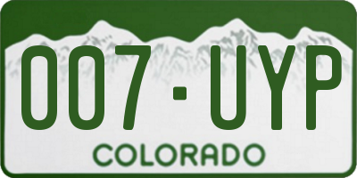 CO license plate 007UYP