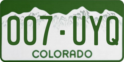 CO license plate 007UYQ