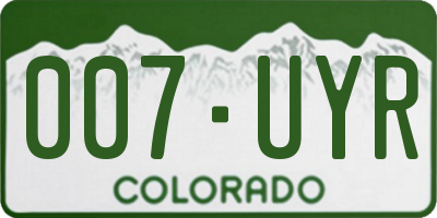 CO license plate 007UYR