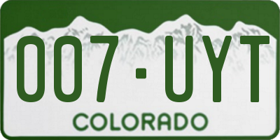 CO license plate 007UYT