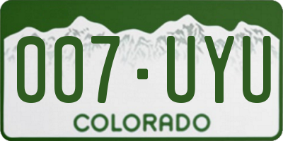 CO license plate 007UYU