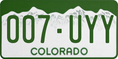 CO license plate 007UYY