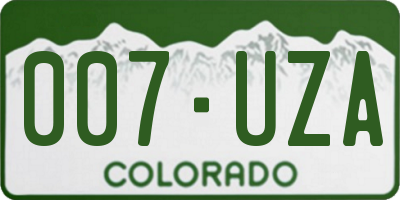 CO license plate 007UZA