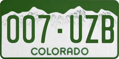 CO license plate 007UZB