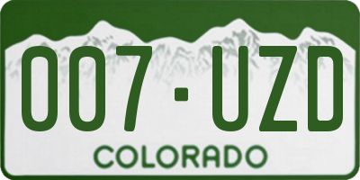 CO license plate 007UZD