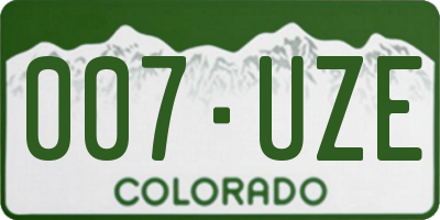 CO license plate 007UZE