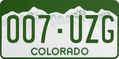 CO license plate 007UZG