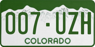 CO license plate 007UZH