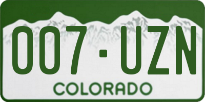 CO license plate 007UZN