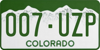 CO license plate 007UZP