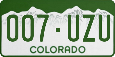 CO license plate 007UZU