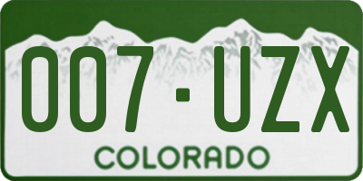 CO license plate 007UZX