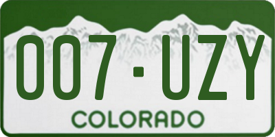 CO license plate 007UZY