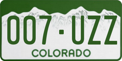 CO license plate 007UZZ