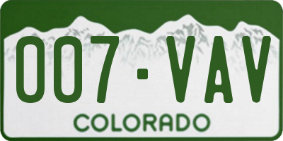 CO license plate 007VAV