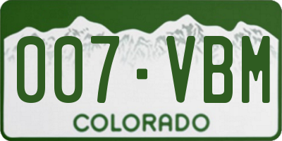 CO license plate 007VBM