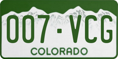 CO license plate 007VCG