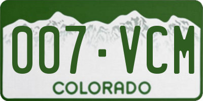 CO license plate 007VCM