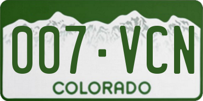 CO license plate 007VCN