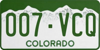 CO license plate 007VCQ