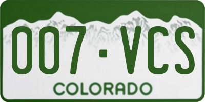 CO license plate 007VCS