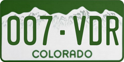 CO license plate 007VDR