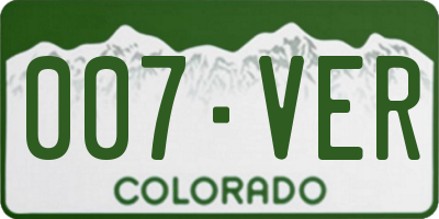 CO license plate 007VER