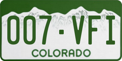 CO license plate 007VFI