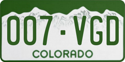 CO license plate 007VGD