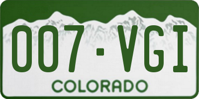 CO license plate 007VGI