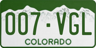 CO license plate 007VGL
